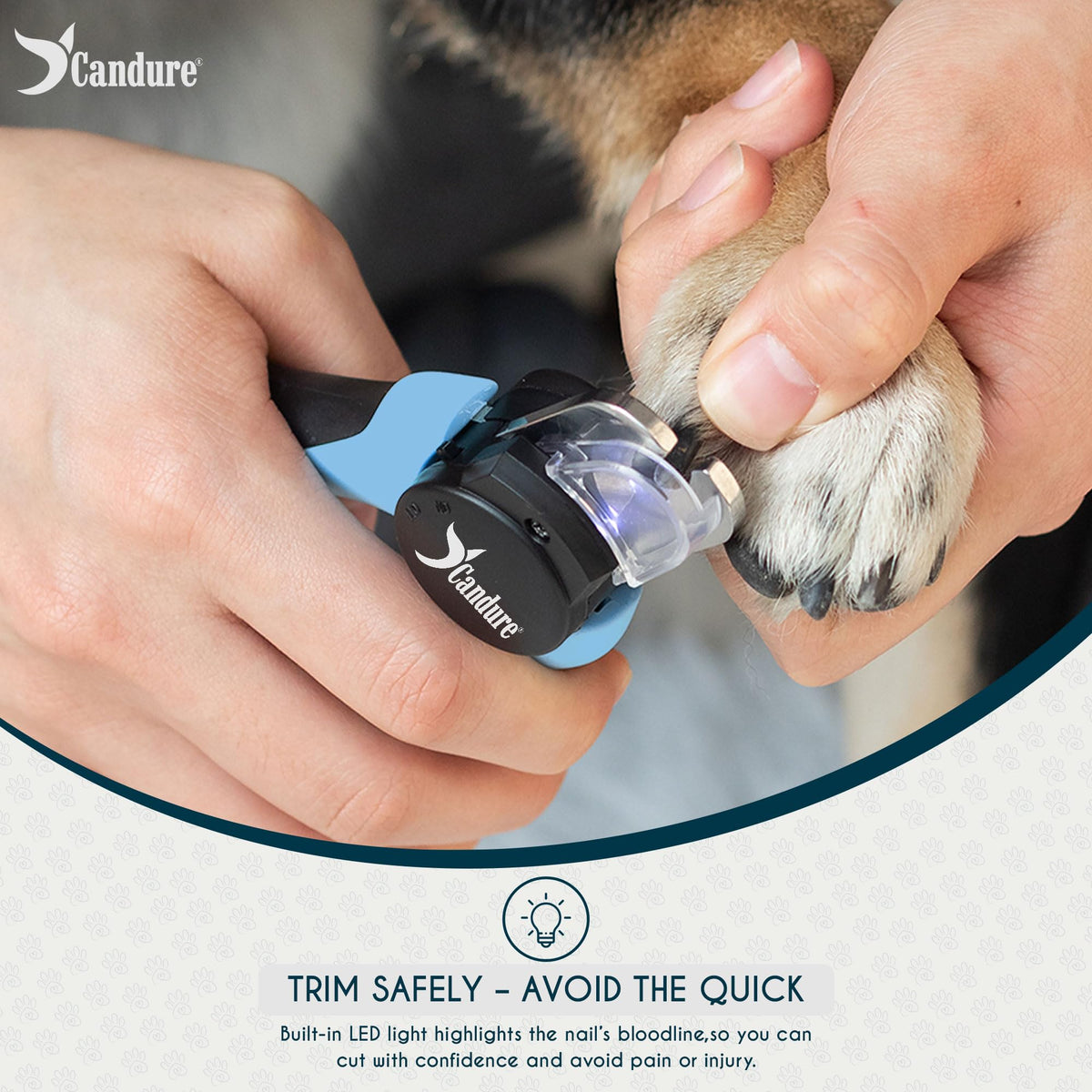 Candure Dog Nail Clippers for Large, Medium and Small Breed Professional Pet Nail Clipper Suitable for Cats, Rabbits and Guinea Pigs with Safety Lock (All Size Pets, Dark Blue)