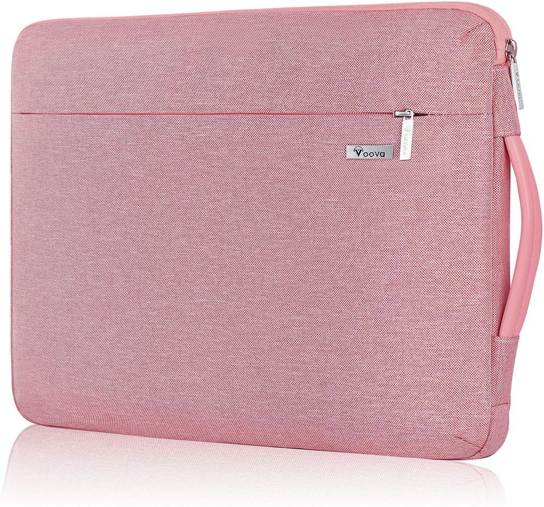 Voova 360° Protective Laptop Sleeve Case 11 11.6 12 inch, Waterproof Computer Cover Bag Compatible with Surface Pro 7 8/Laptop Go 2 3, MacBook Air 11, Chromebook, 12.5" Asus Acer Hp Tablet,Pink