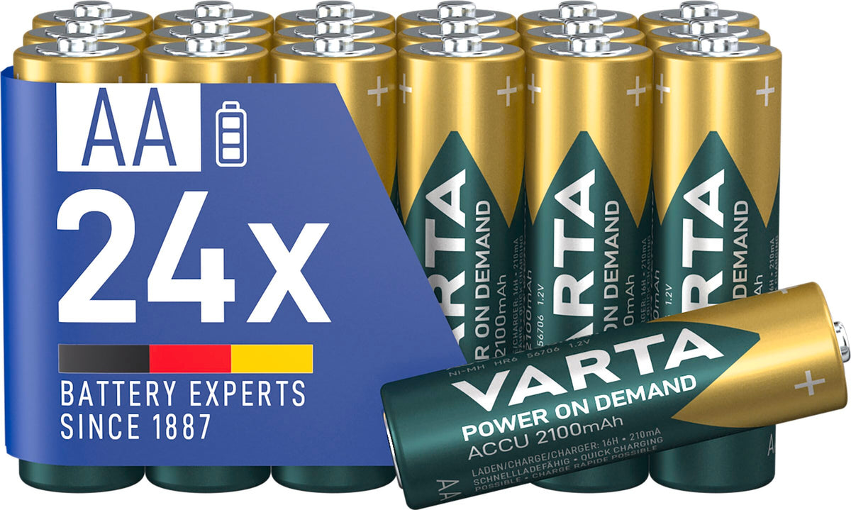 VARTA Batteries AA, Pack of 40, Power on Demand, Alkaline, 1.5 V
