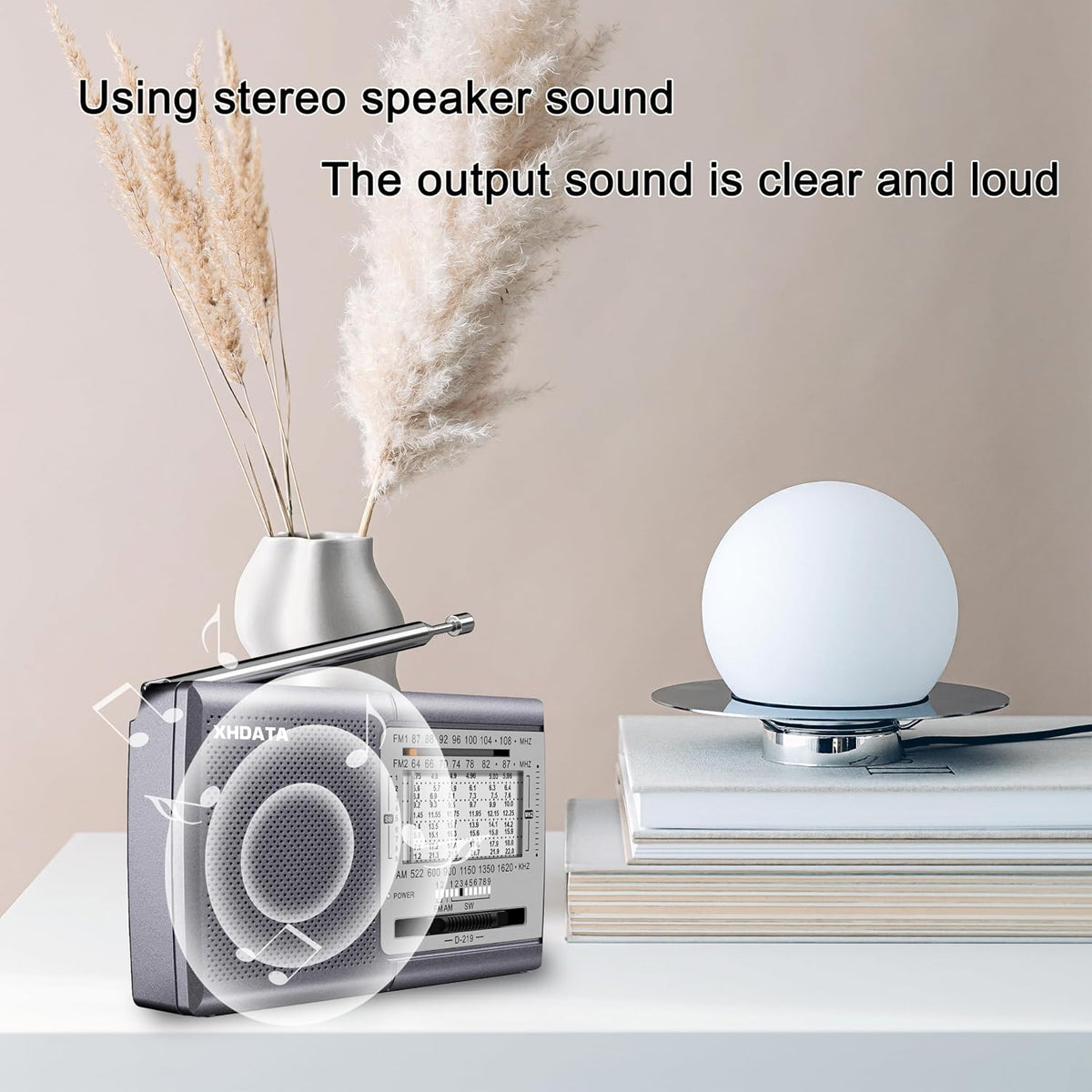 XHDATA D219 Portable Radio Retro FM AM SW Radio Battery Operated for Household Outdoor Camping Hiking Pocket Radio Grey
