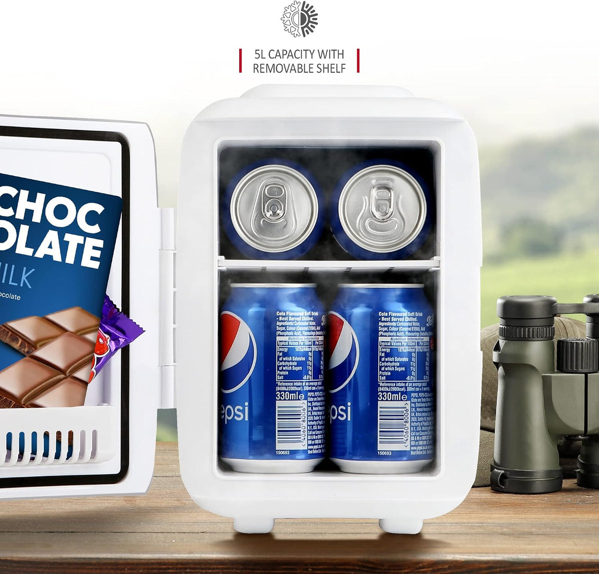 NETTA 5L Mini Fridge - Portable Small Fridge for Drinks, Snacks, Skincare - For Bedroom, Student Dormitory, Office With Cooling And Warming Function - AC/DC Portable – White