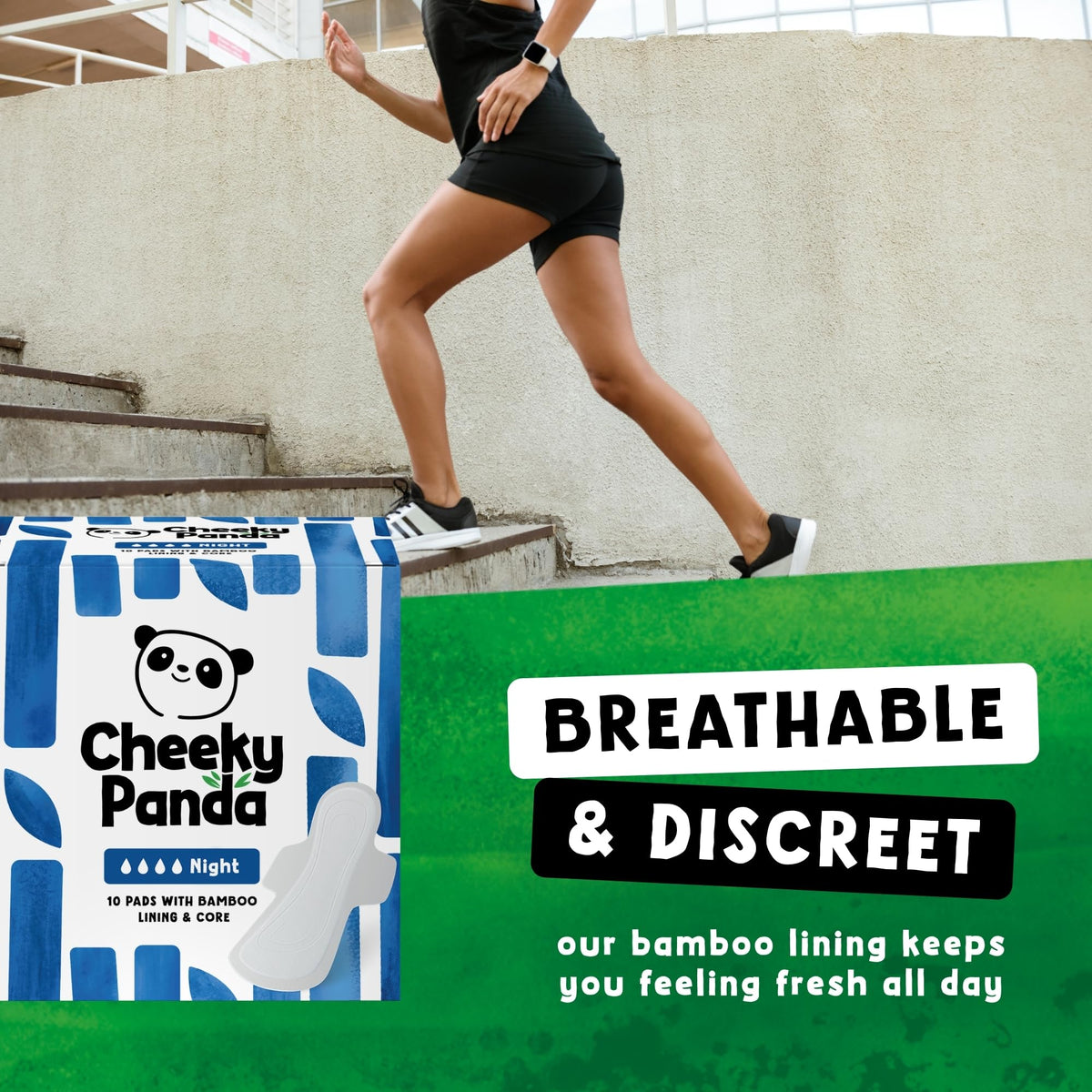 The Cheeky Panda Organic Sanitary Towels for Women – Heavy Flow – 12 Organic Pads Per Pack - with Bamboo Pads and Core