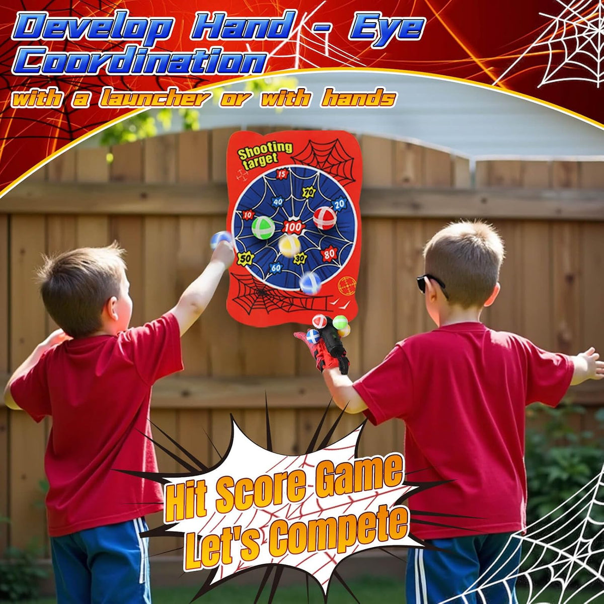 YOTOY Toys for Boys 3 4 5 6 7 8 9 10 Year Old Spider Dart Board Toy for Boy