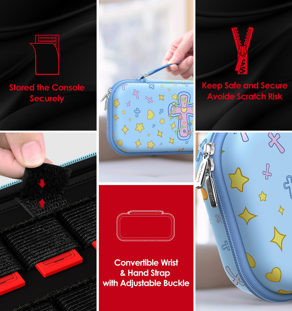 ivoler Carry Case for Nintendo Switch 2 (2025 Model) – Protective Portable Hard Shell Pouch Carrying Travel Game Bag for Nintendo Switch 2 Accessories Holds 12 Game Cartridge– Black