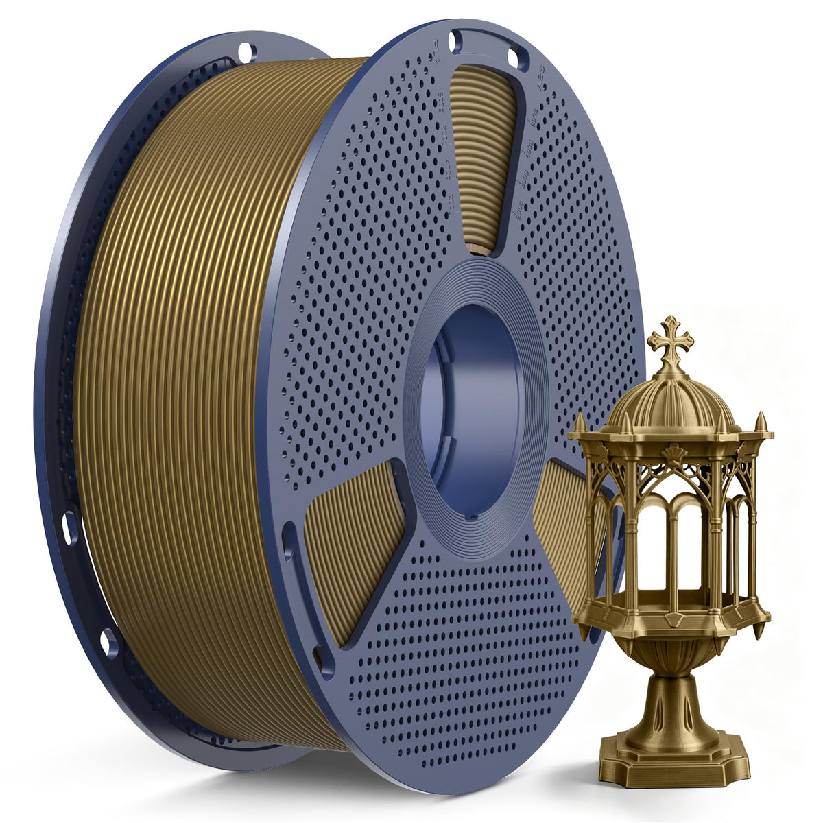 SUNLU 4KG Silk 2.0 PLA Filament 1.75, Gold+Silver+Titanium Steel+Copper Red