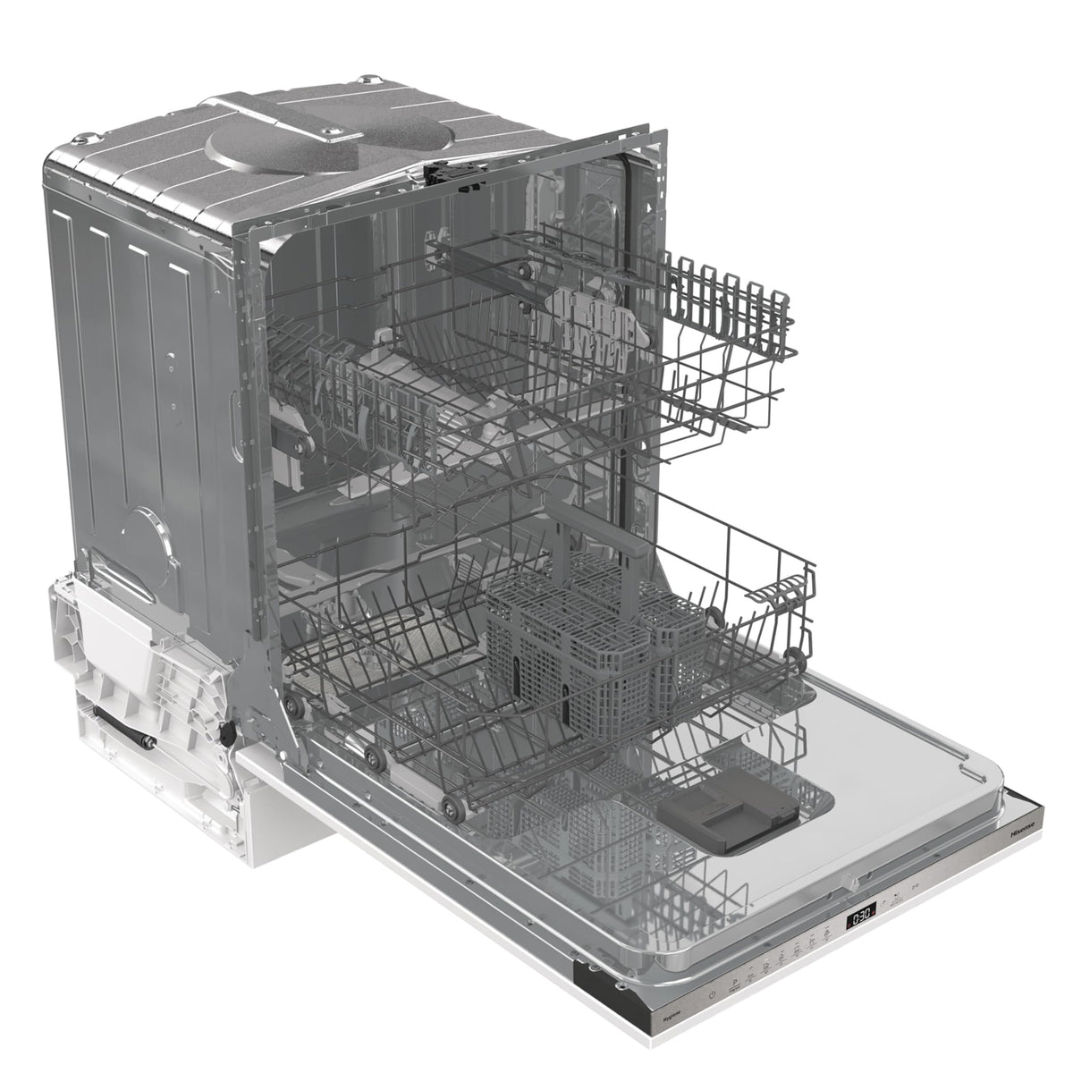 Hisense Fully Integrated Standard Dishwasher - Silver with Fixed Door Fixing Kit HV623D15UK - D Rated