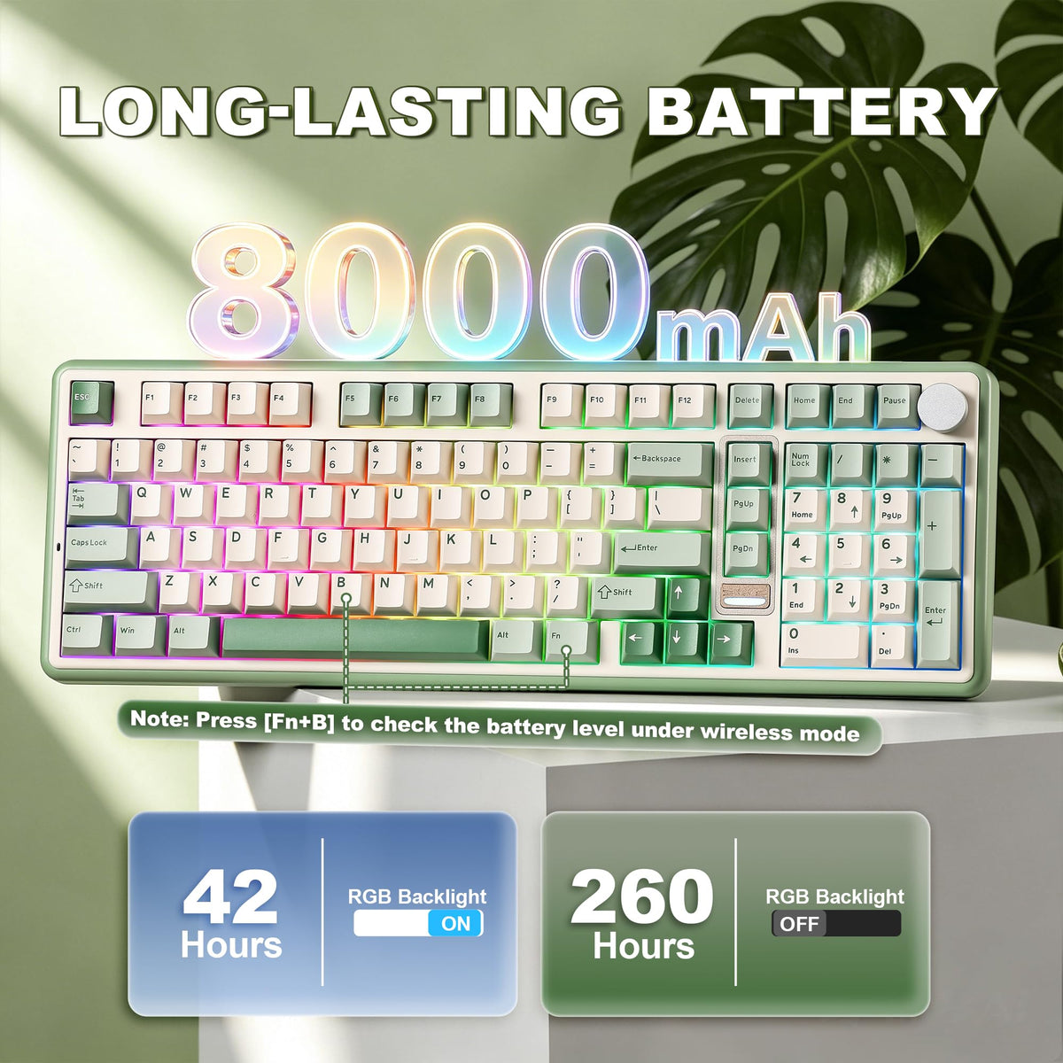 YUNZII B98 PRO 96% Wireless Mechanical Keyboard (Matcha Green, Candy Switch)
