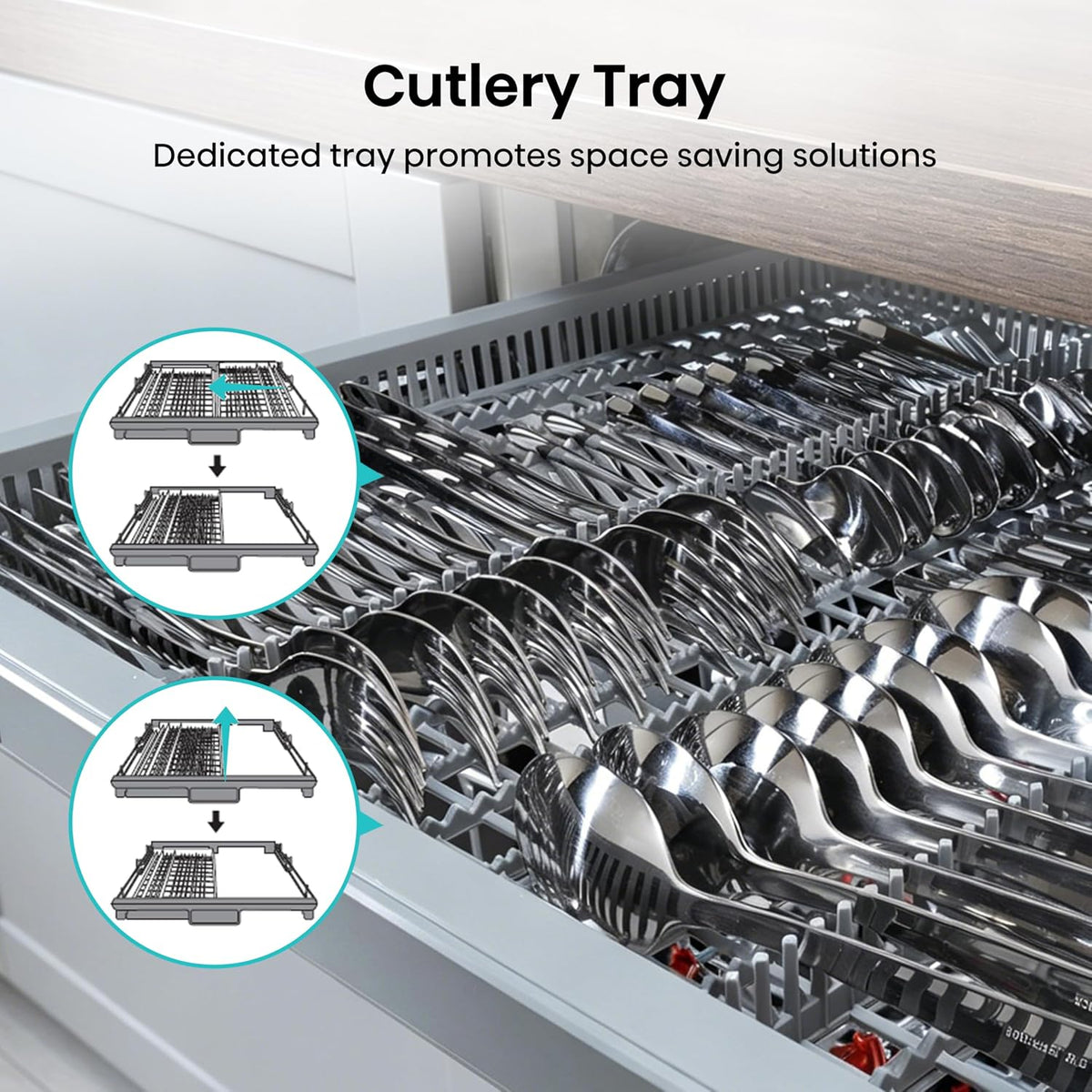 Hisense Fully Integrated Standard Dishwasher - Silver with Fixed Door Fixing Kit HV623D15UK - D Rated