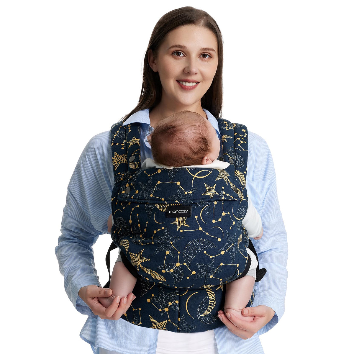 Momcozy Baby Carrier for 3-24M/3.2-20kg, Waist 64-127cm, Cotton Khaki