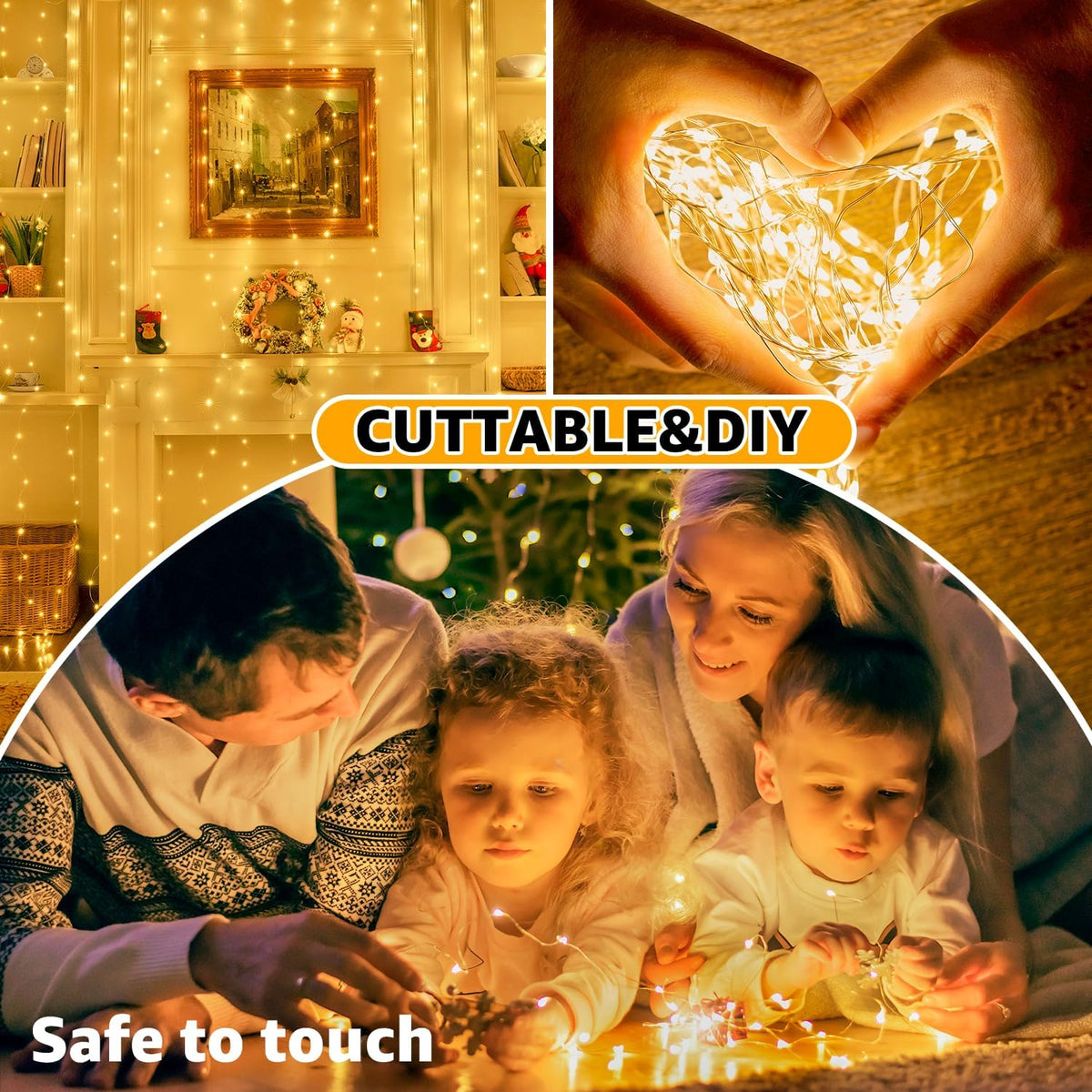 Ollny Curtain Fairy Lights, 300LED 3mx3m Waterfall Hanging String Lights