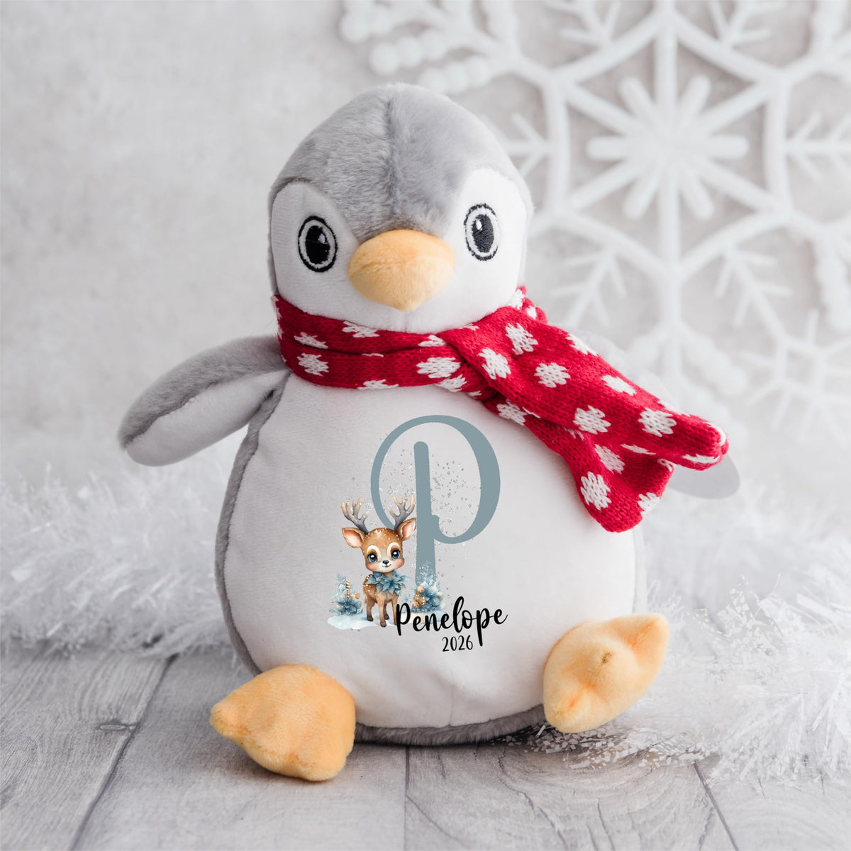 Crafted Memories - Personalised Teddy | Velveteen Bunny Soft Toy | Customisable Name for Newborns | Keepsake for Boys & Girls | Baby Shower Item | Pink Initial | Grey or White, 20-23cm