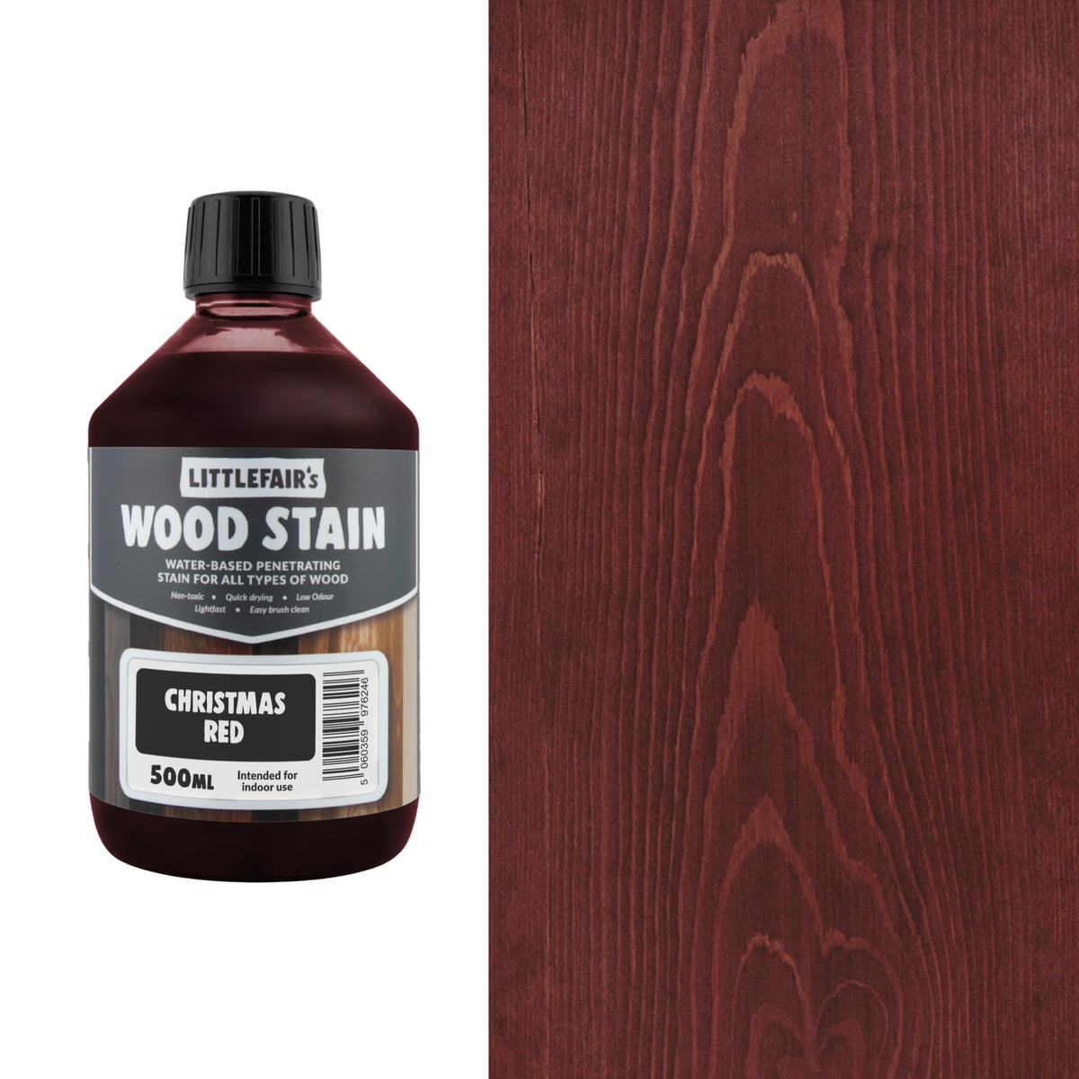 Littlefair's Wood Stain Water-Based - (Very Red Mahogany) – Non-Toxic, Eco-Friendly & Quick Drying - Easy-to-Apply, Concentrated Formula for All Wood Types – 15ml Tester Pot