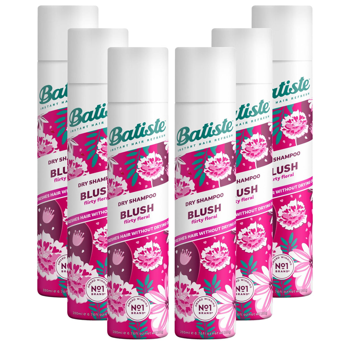 Batiste Blush Dry Shampoo, Floral Fragrance, 200ml