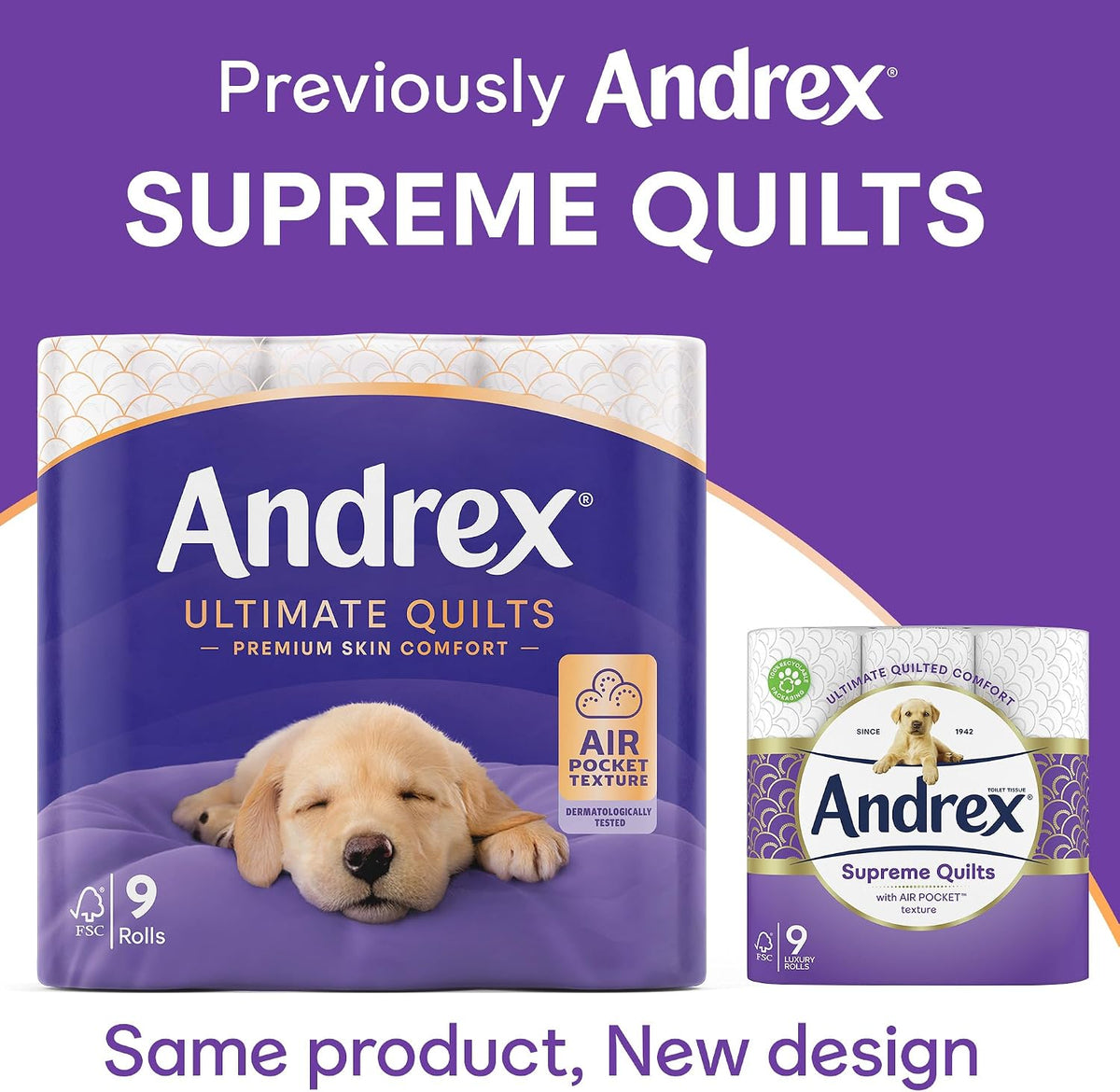 Andrex Ultimate Quilts Toilet Roll - 9 Mega Toilet Rolls
