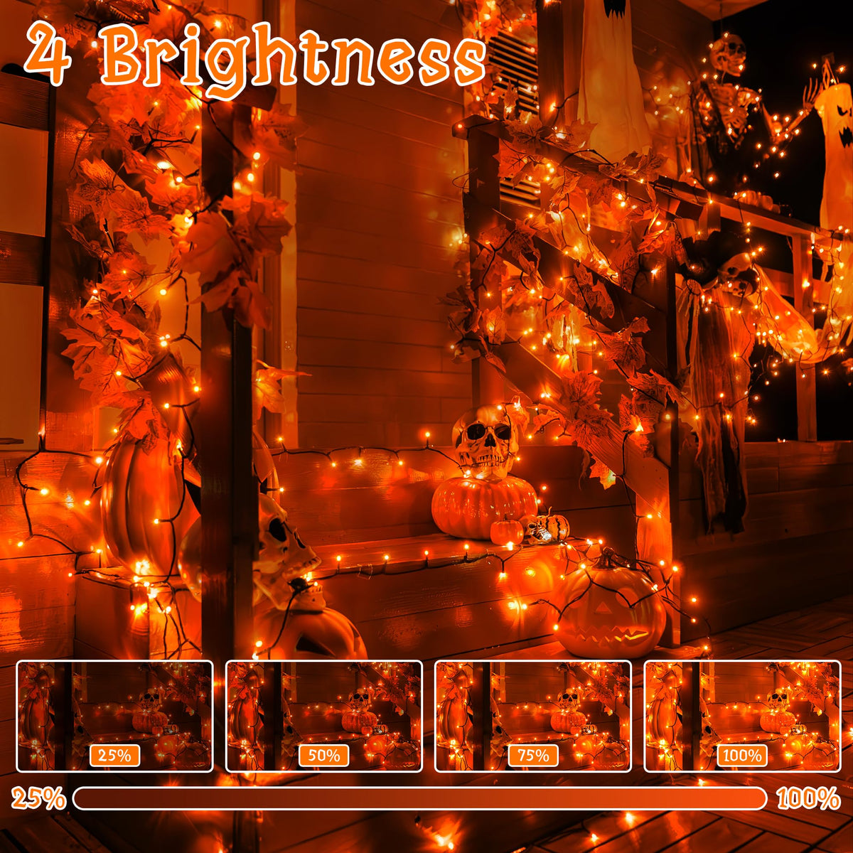 Ollny Smart Outdoor Fairy Lights, 20m 200 LEDs, RGB+W, App Control
