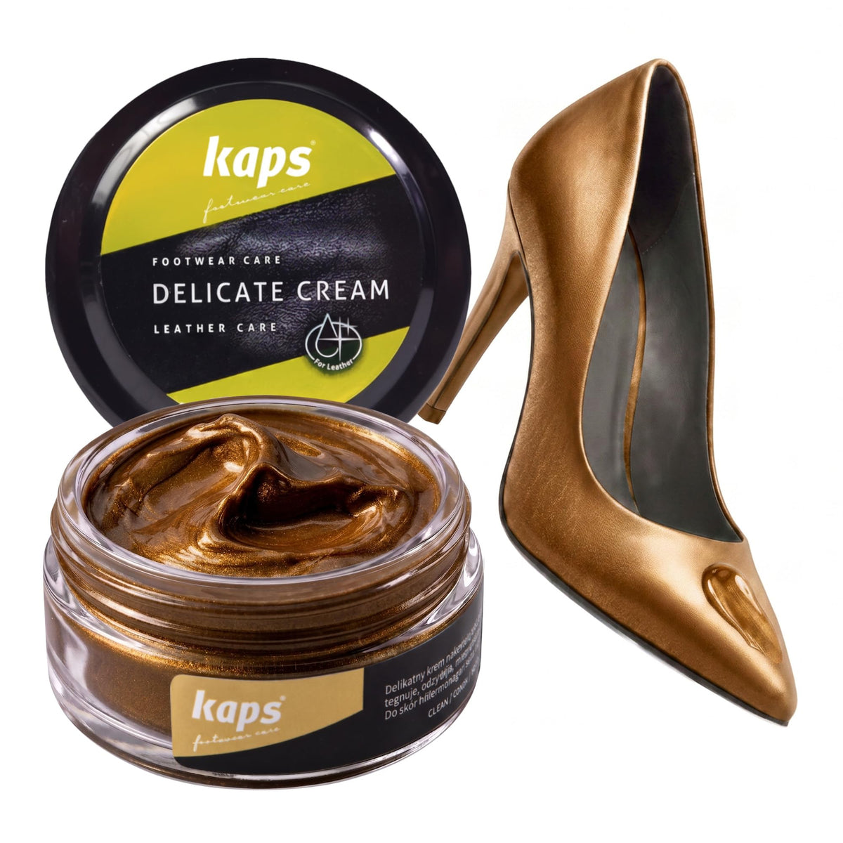 Leather Shoe Cream Polish & Conditioner, Kaps 50ml
