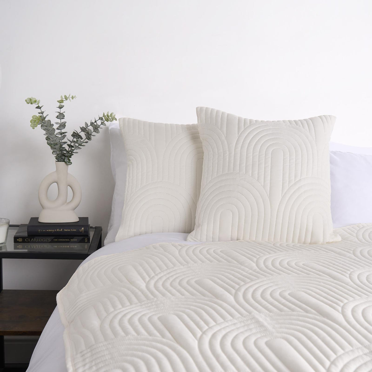 OHS Arches Quilted Cushion Covers Pinsonic Square Pillowcases Filled