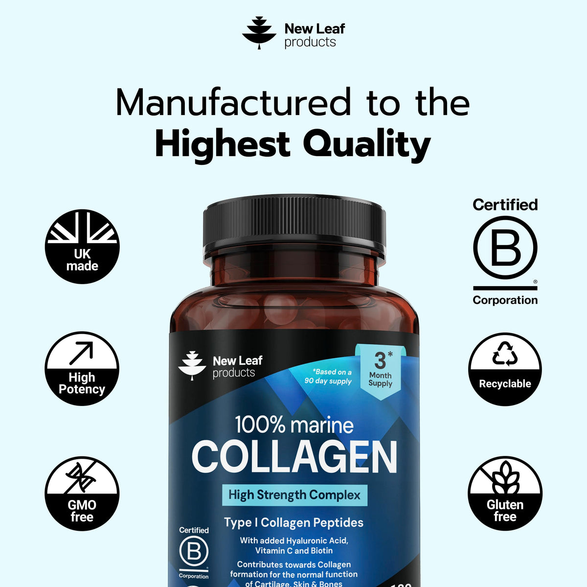 Marine Collagen Gummies for Women, 60 Gummies 1 Month Biotin, Folic Acid