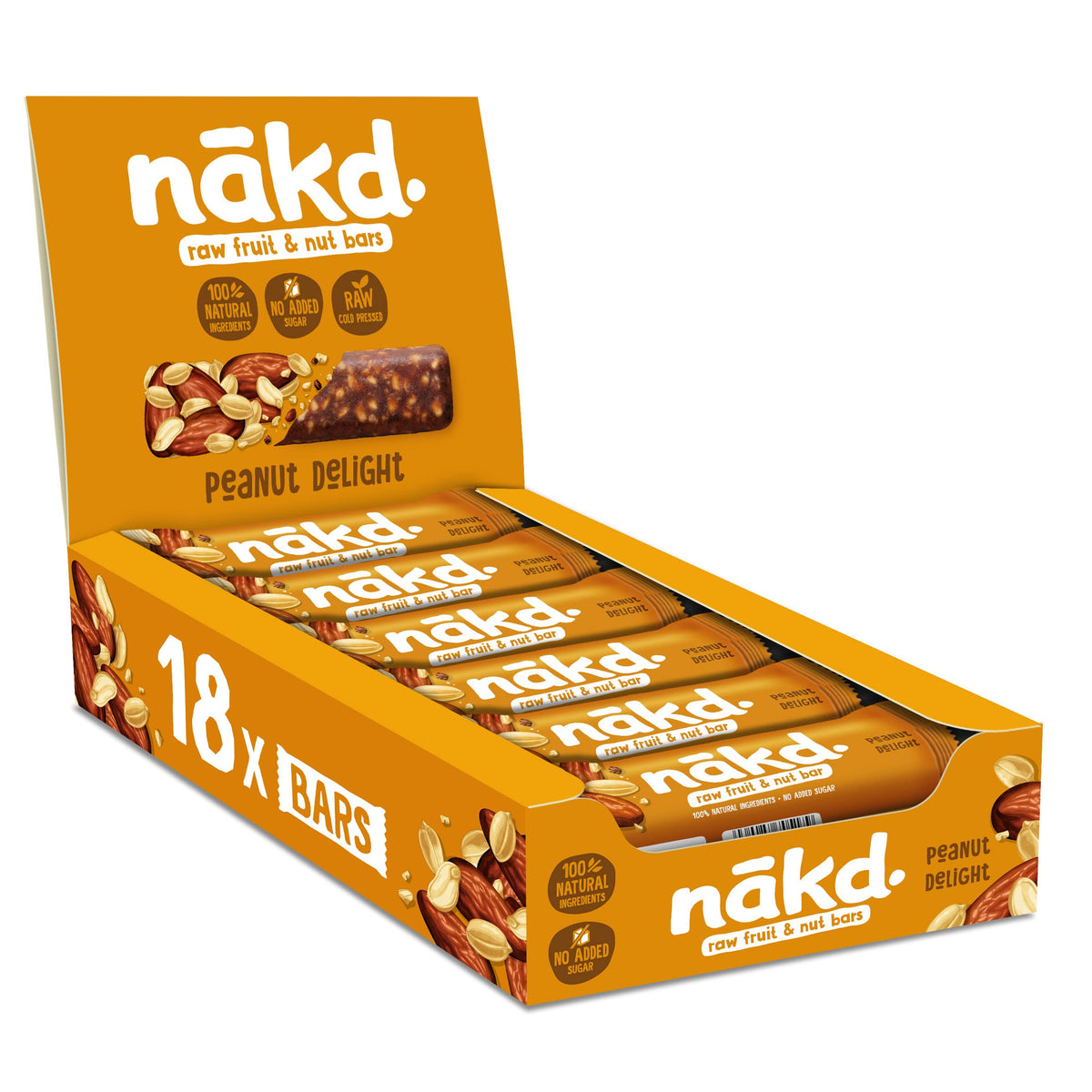 Nakd Bakewell Tart Natural Fruit & Nut Bars - Vegan - Gluten Free - Healthy Snack, 35 g (Pack of 18)