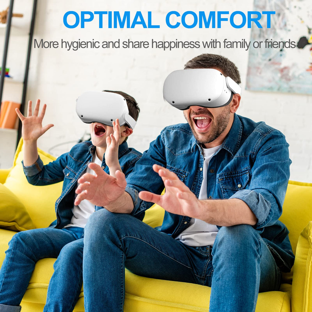 SUPERUS Facial Interface & Face Cover Pad for Oculus Quest 2, Sweat-Proof PU Foam Cushion - VR Accessories for Meta Quest 2