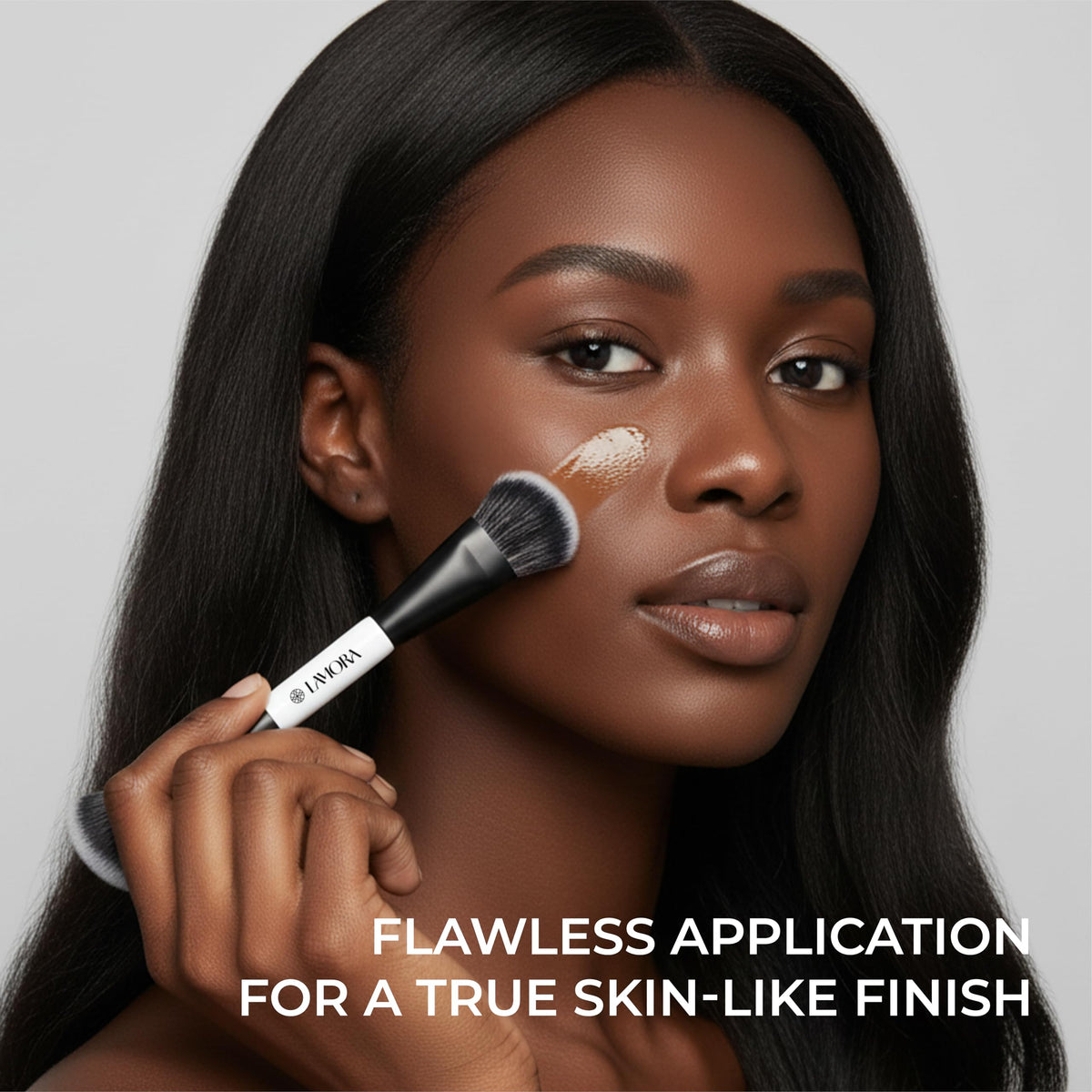 Make Up Brush Foundation Kabuki Flat Top, Perfect For Blending Liquid Cream
