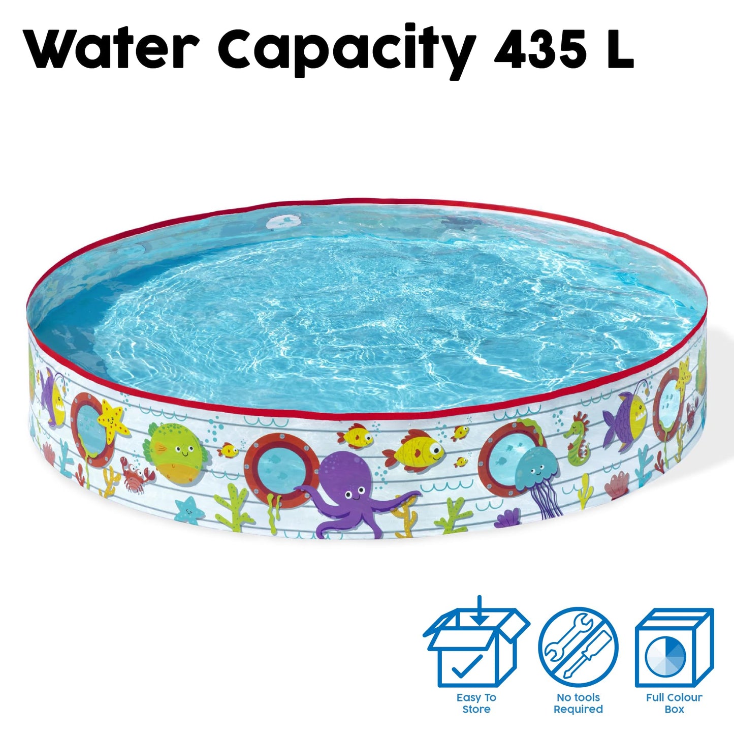 Bestway Sea Creature Kids Paddling Pool — 48 inch Round, 219 Litres | Toddlers & Children