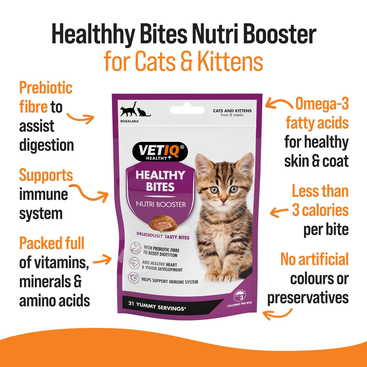 VETIQ Healthy Bites Cat Variety Treats for Cats & Kittens (84 Servings)