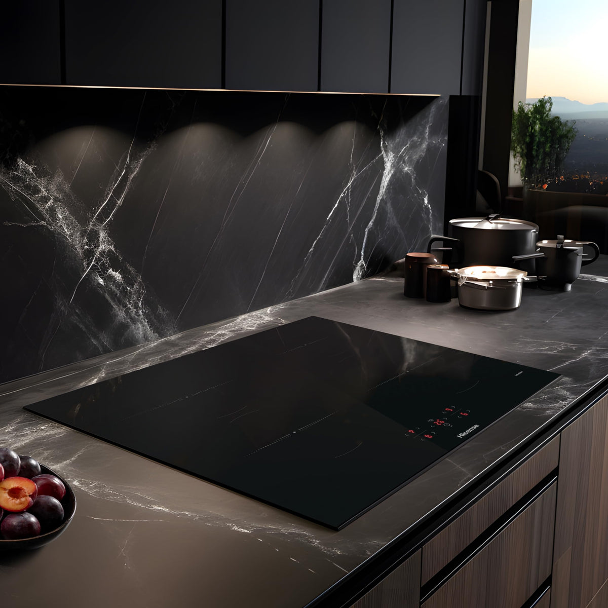 Hisense E6432C Built-in 60cm Electric Ceramic Hob with Child Lock, Touch control, Timer Function - Black 7200W, 20 x 24 x 2 inches (L x W x H)