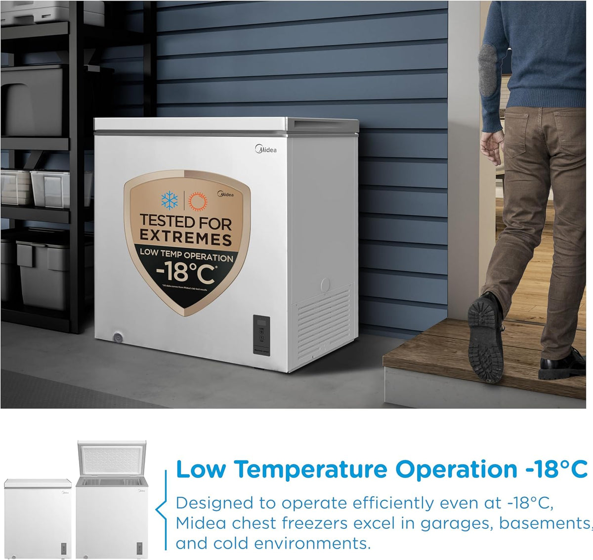 Midea 198L Chest Freezer with Convertible Refrigeration Mode, MDRC284FZE01