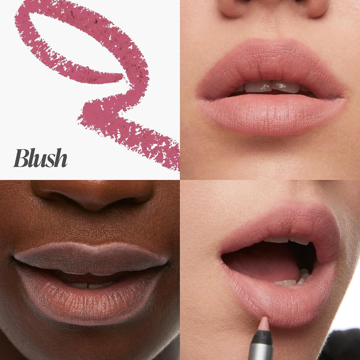 Wonderskin Lip Liner Pencil - 360 Contour Lipliner, Long Lasting, Sharpenable, Waterproof and Transfer-Proof Nude Lip Liner Pencil (Blush)