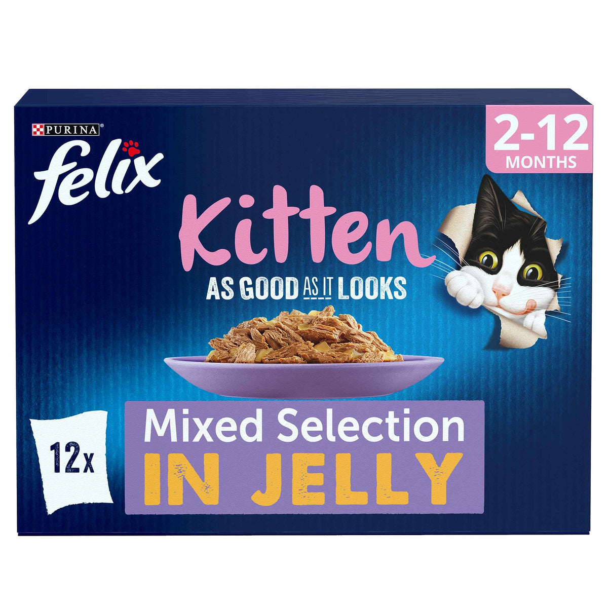 FELIX Tasty Shreds Adult Wet Cat Food Mixed Selection in Gravy Chicken, Beef, Tuna, Salmon 40 x 80g Pouches