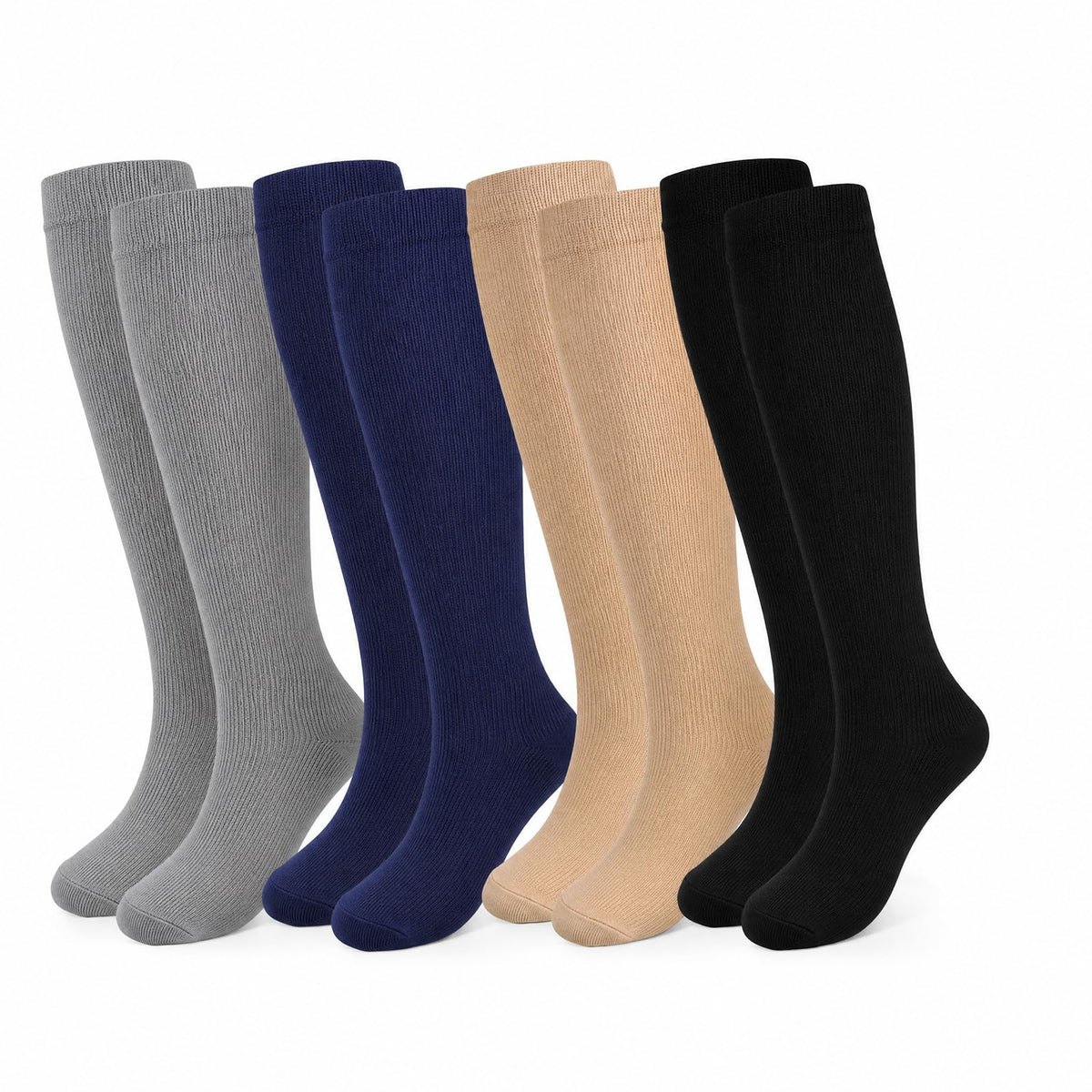 Compression Socks, (2/4/6/7 Pairs) for Men & Women 15-20 mmHg is Best for Athletics, Running, Flight Travel, Support