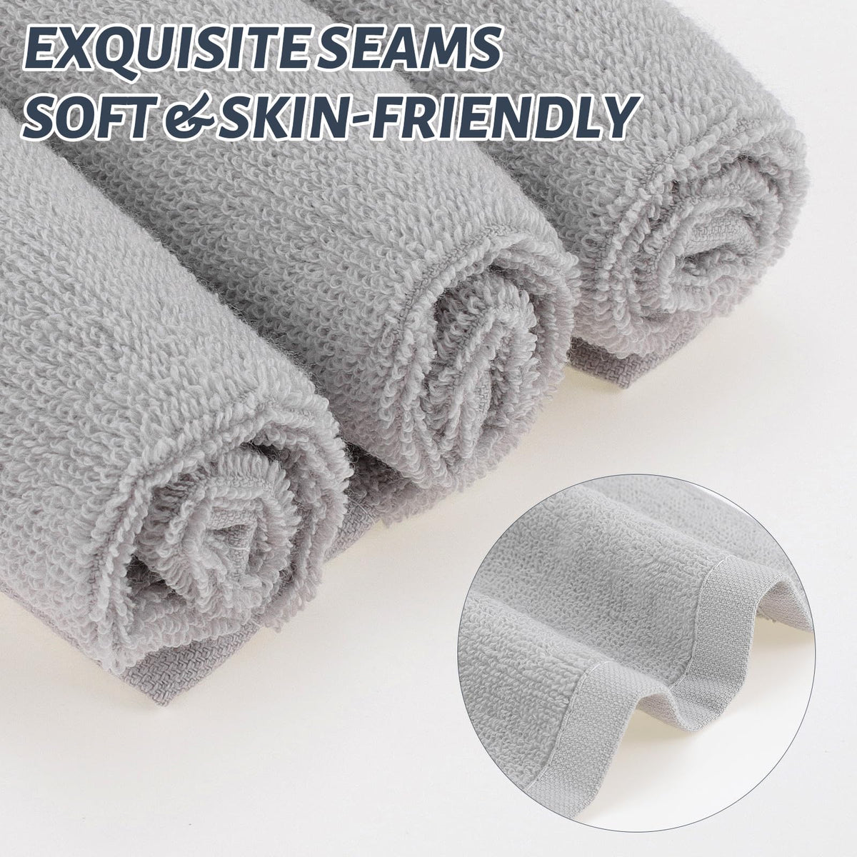 Lanjue 6 Pack Cotton Face Cloths, Flannel Washcloths, 20x20CM, Multicolored