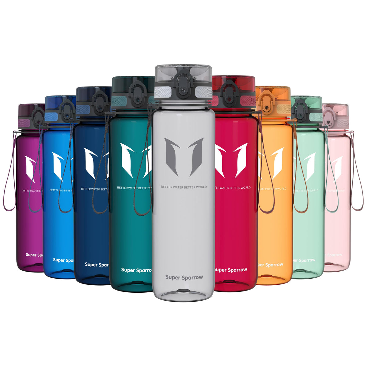 Sparrow Water Bottle 500ml/750ml/1L BPA-Free Tritan Drinks Bottle One-Click