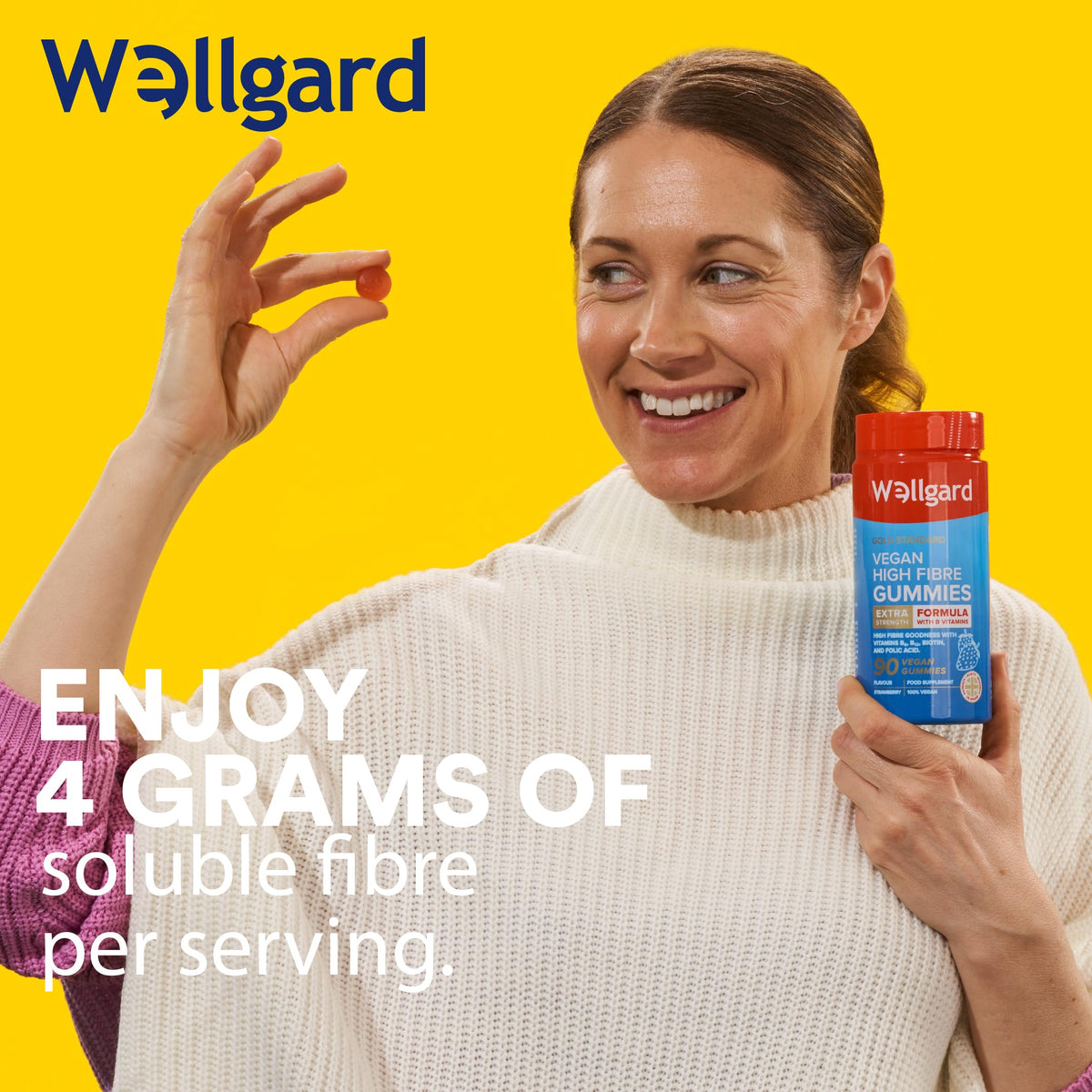 Wellgard Kids Calcium & D3 Gummies - 2 Month Supply - Vegan Chewable Calcium and Vitamin D3 Gummies, Mixed Berry Flavour