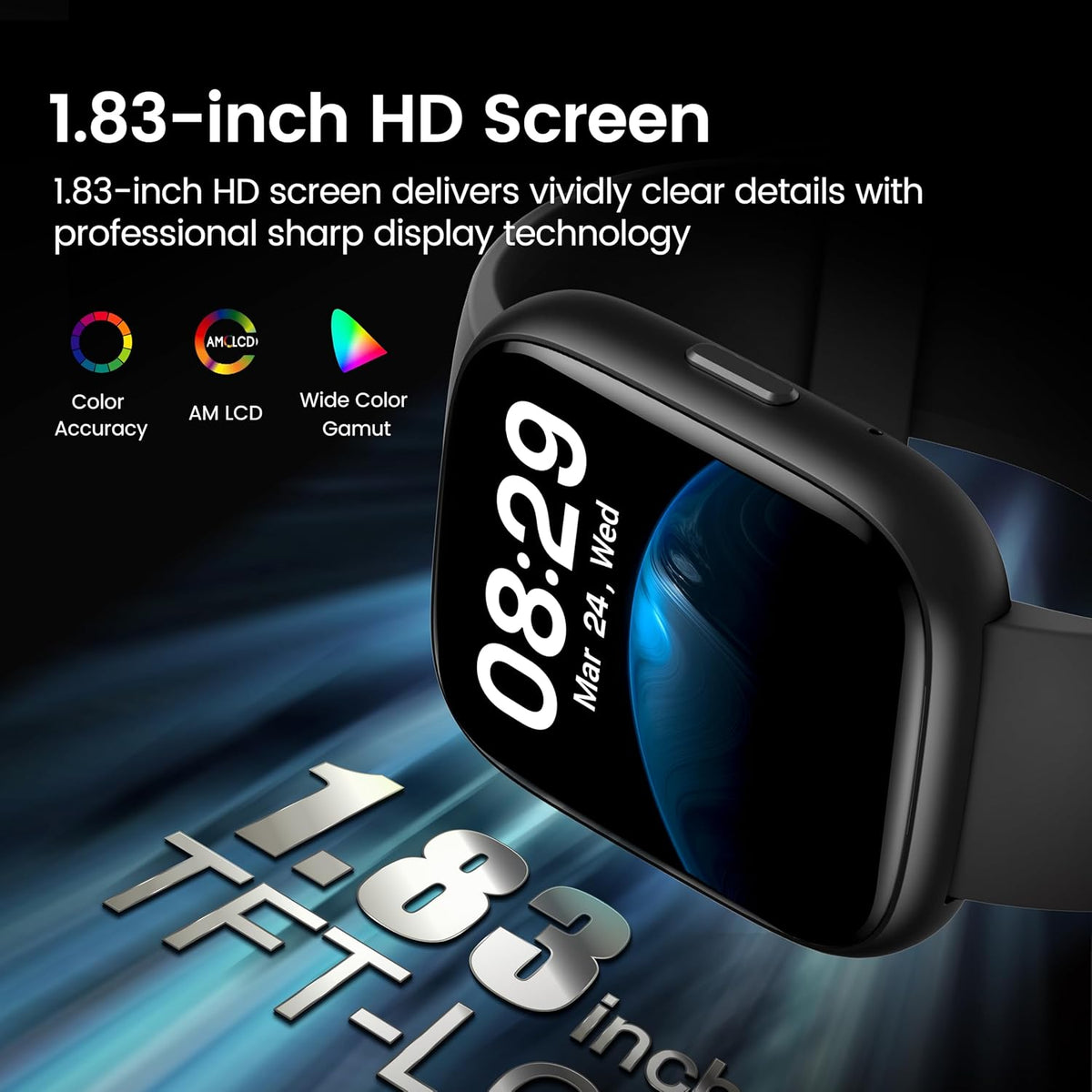 Cillso Smart Watch, Alexa Built-in, 1.83" Bluetooth Calling Fitness Watch