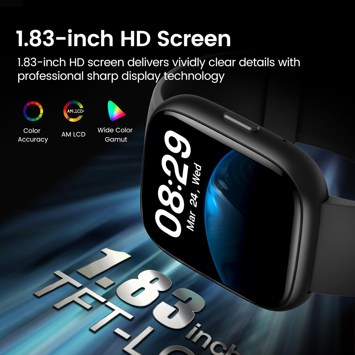 Cillso Smart Watch, Alexa Built-in, 1.83" Bluetooth Calling Fitness Watch