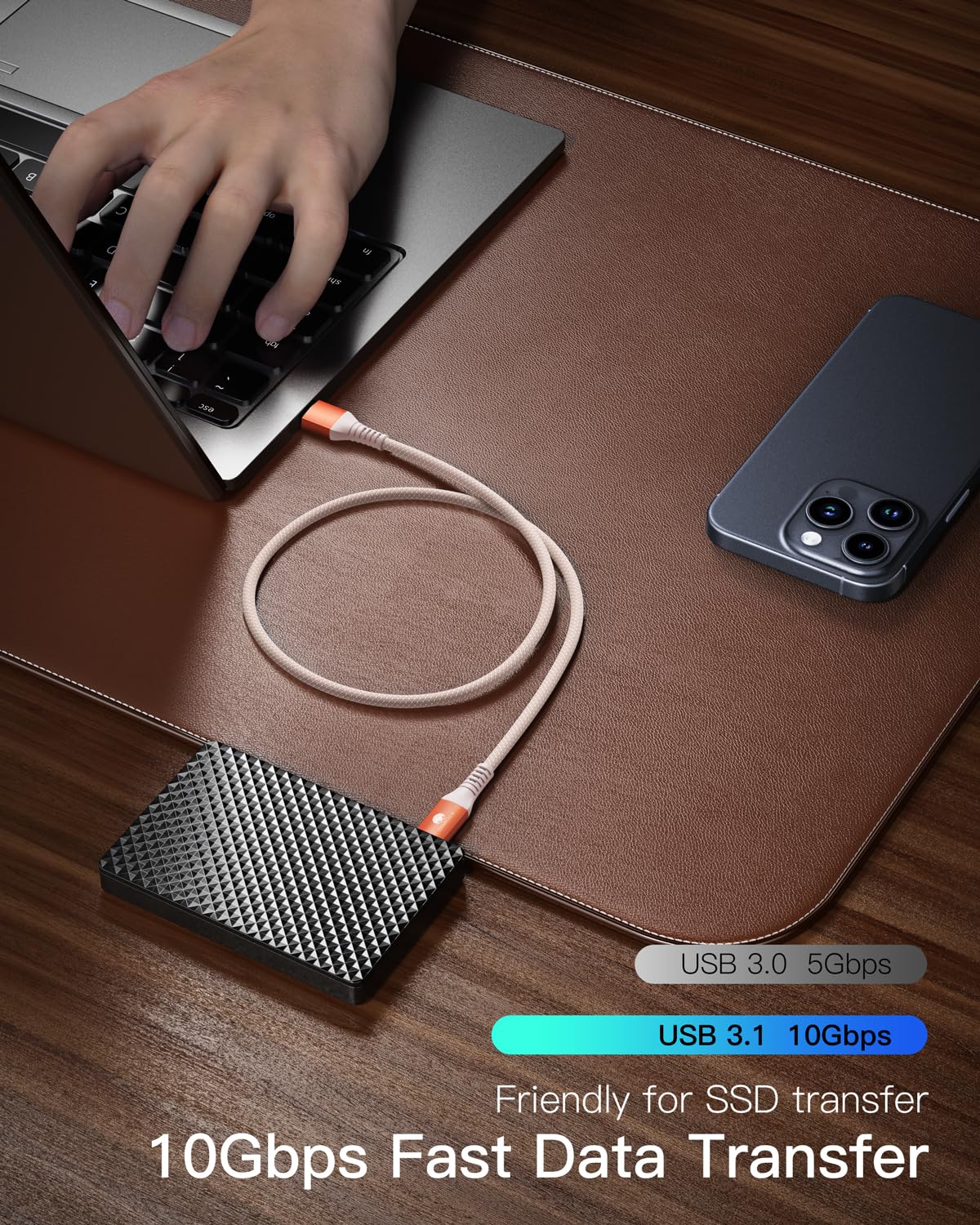 CONMDEX USB C Cable Short 50cm/0.5M 2Pack10Gbps Data USB3.1 Gen2 Type C Android Auto Cable QC3.0 3.1A USB A to C Fast Charger for Samsung Note20 Galaxy S24/S23/S22/S21 Z Flip 5 Tab S9 Pixel 9 Pro-Red