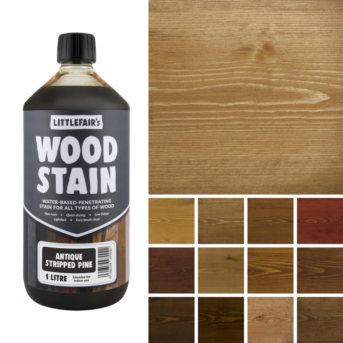 Littlefair's Wood Stain Water-Based - (Very Red Mahogany) – Non-Toxic, Eco-Friendly & Quick Drying - Easy-to-Apply, Concentrated Formula for All Wood Types – 15ml Tester Pot