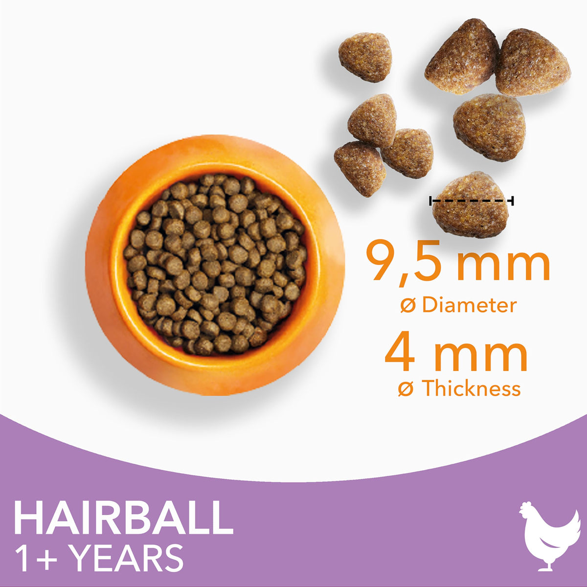 IAMS Hairball Complete Dry Cat Food Chicken 3kg - Significantly Reduces Hairball Formation