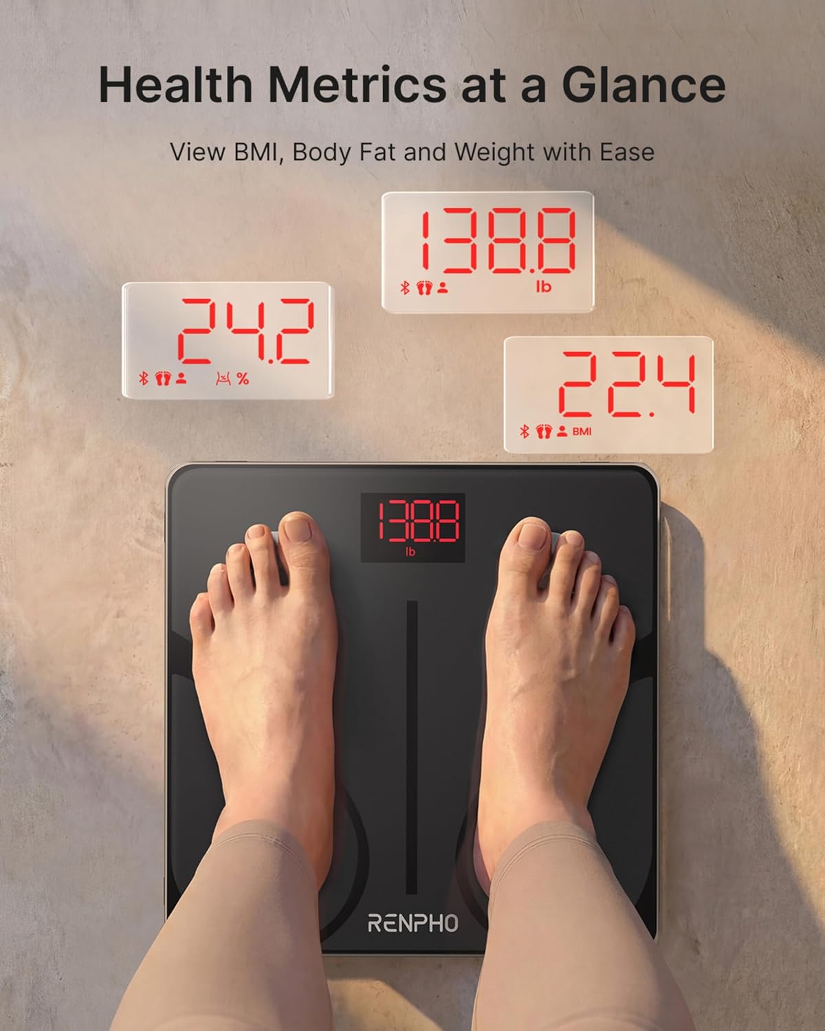 RENPHO Scales for Body Weight with App, 13 Body Metrics Tracking, Elis 1