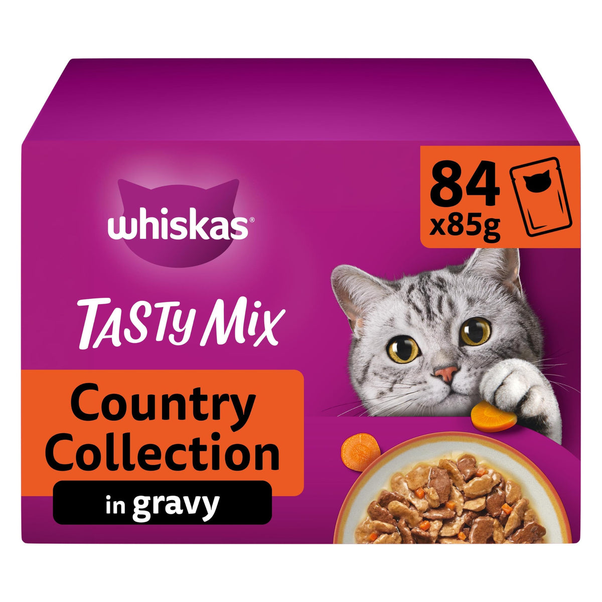whiskas Tasty Mix 1+Chef´s Choice in Gravy 40x85g Pouches, Adult Cat Food