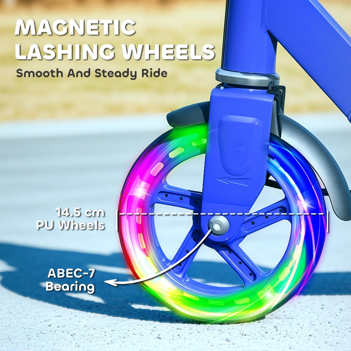 AIYAPLAY Kids Folding Scooter with LED Light-Up Wheels — Ages 3-8, Dual Brakes