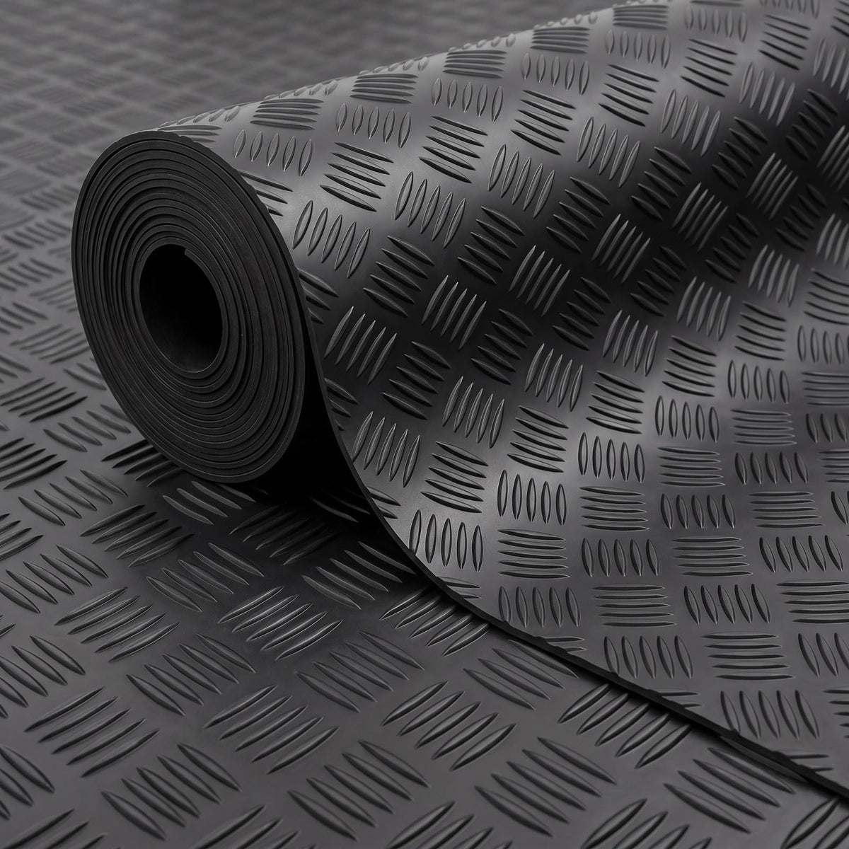 GCM- Rubber Matting Roll | Thick Heavy Duty Flooring Mat, Indoor & Outdoor, Non-Slip, Waterproof & Easy to Cut | Ideal for Garage, Vans, Gym, Shed Floor (Wide Ribbed, 3.5m x 1.5m)