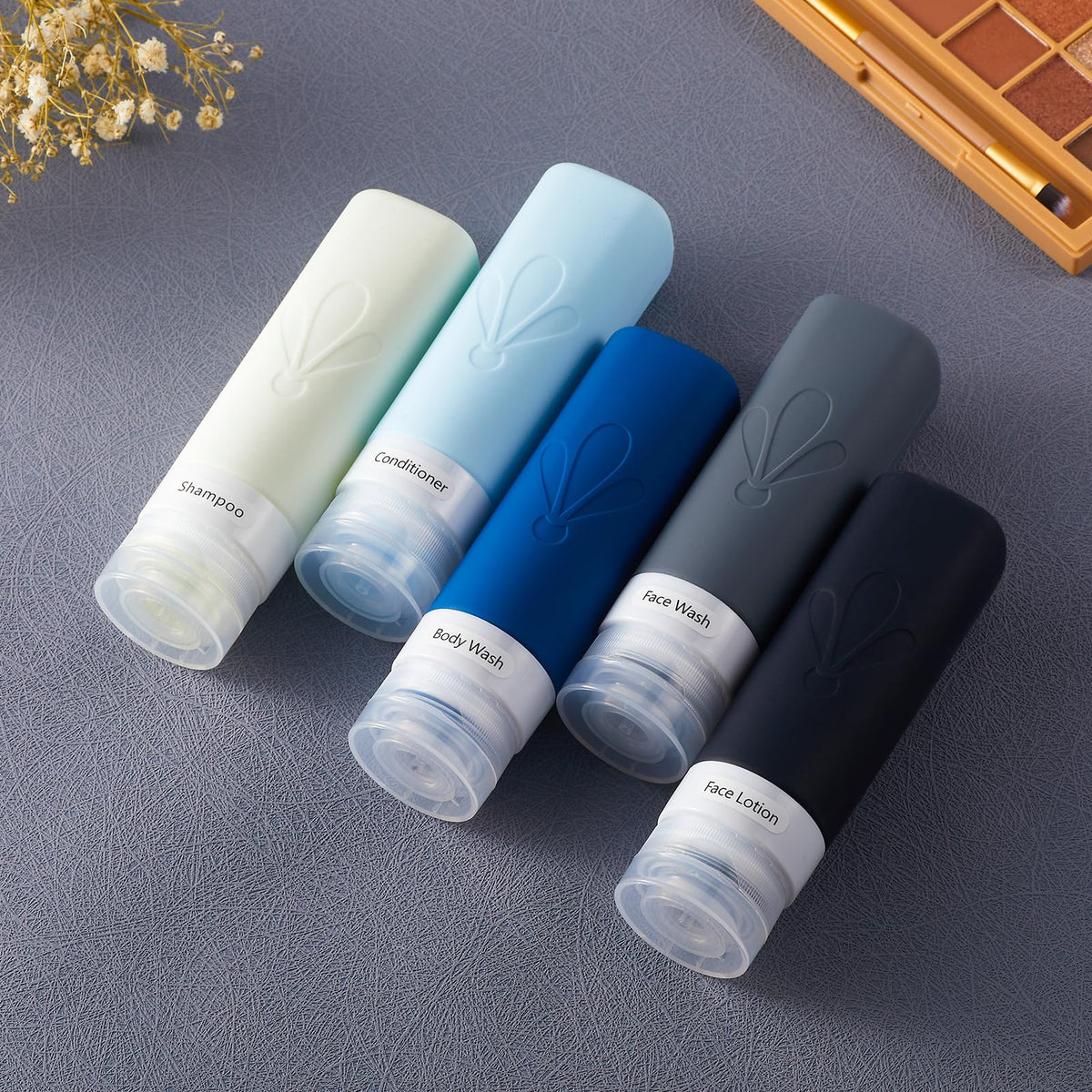 INSFIT Travel Bottles for Toiletries, 17 Pack Leakproof Travel Size Toiletries, Airplane Travel Essentials, Holiday Essentials for Women and Men with Labels/Clear Bag