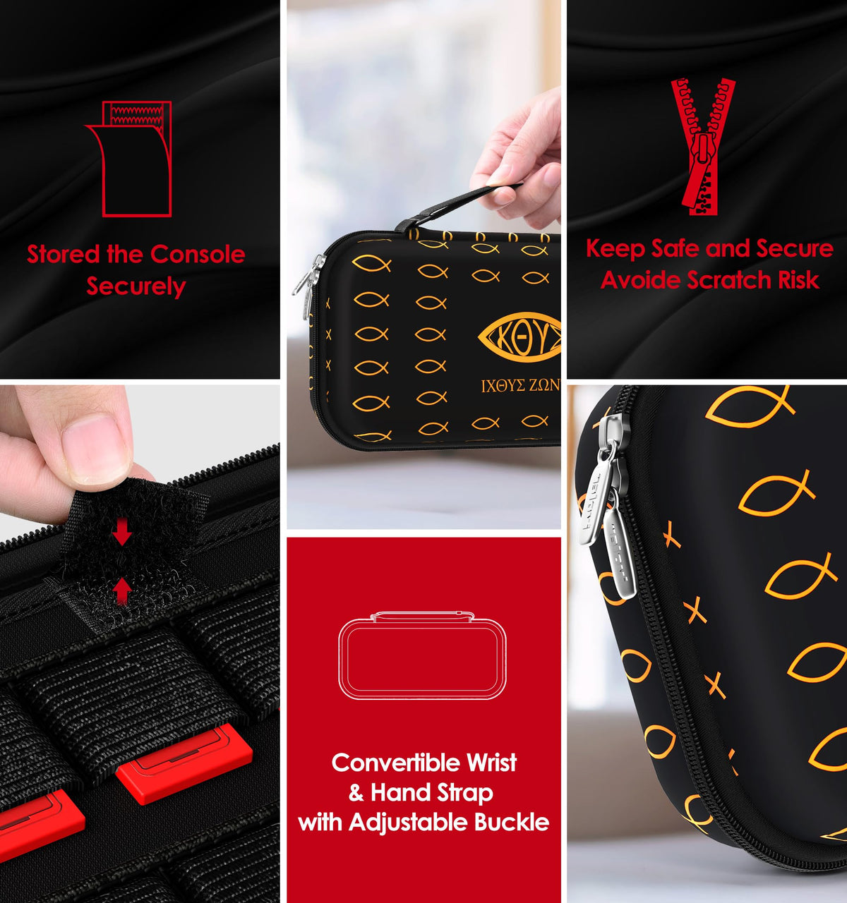 ivoler Carry Case for Nintendo Switch 2 (2025 Model) – Protective Portable Hard Shell Pouch Carrying Travel Game Bag for Nintendo Switch 2 Accessories Holds 12 Game Cartridge– Black