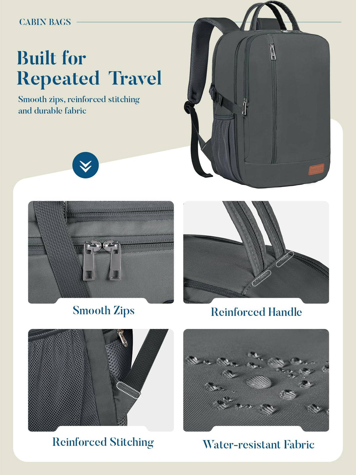 For Ryanair Cabin Bags 40x30x20 Underseat Travel Carry-on School Backpack
