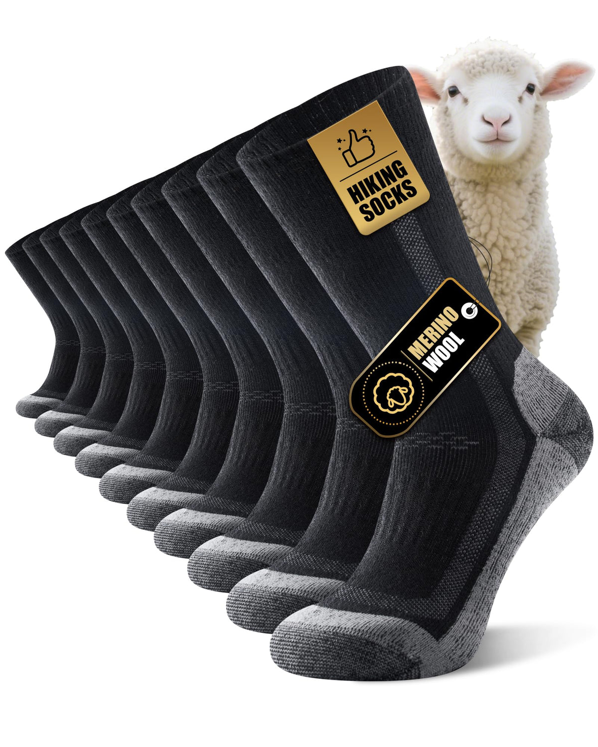 Merino Wool Hiking Socks for Men Women, Thermal Thick Warm Socks
