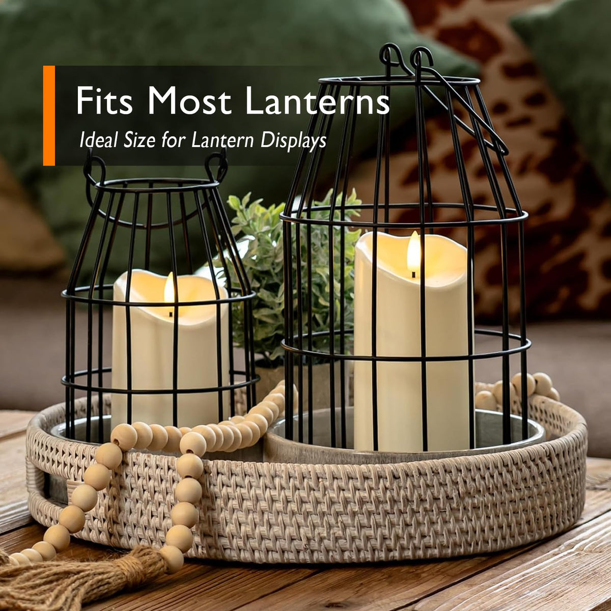 Homemory Outdoor Waterproof Flameless Candles, Dark Ivory, Set of 2, D 3"