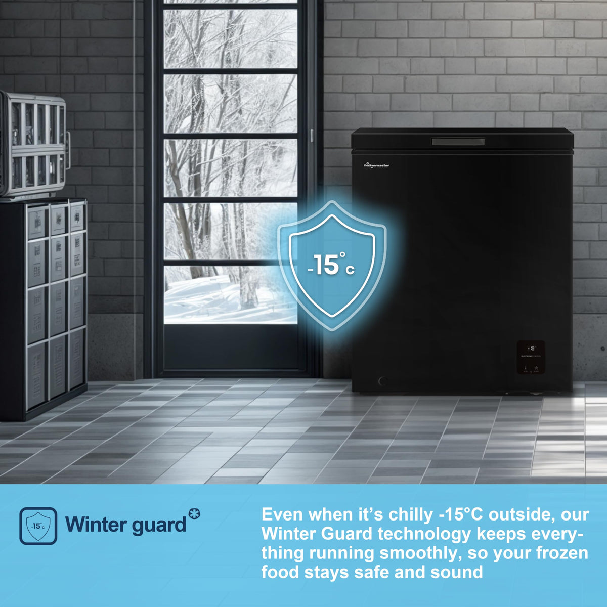 Fridgemaster White Chest Freezer, 97L Capacity, MCF100E， Freestanding, Mechanical Control, Winter Guard (-15°C), Low Noise 38dB, Basket Storage 858 (H) x 578 (W) x 444 (D) mm